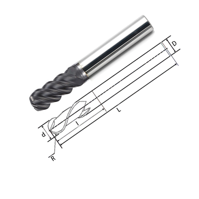 Festes Hartmetallkugel-Nasen-Ende Mills For Graphite